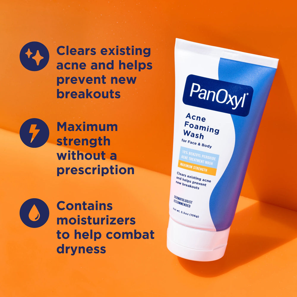 PanOxyl Acne Foaming Wash 10% Benzoyl Peroxide – Maximum Strength