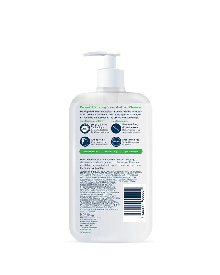 CeraVe Hydrating Cream-to-Foam Cleanser
