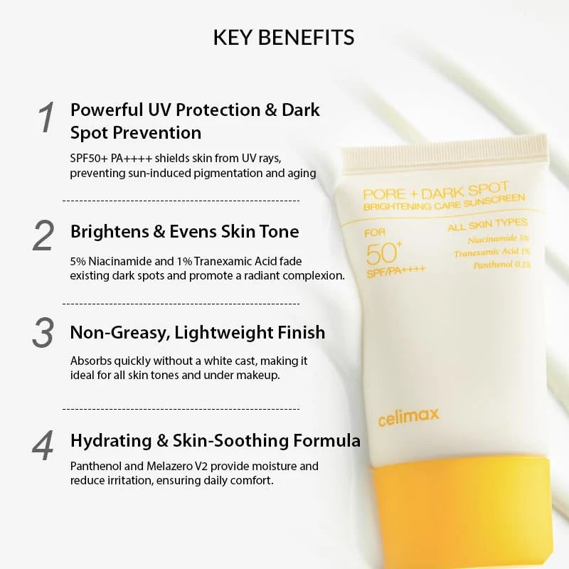 Celimax Pore + Dark Spot Brightening Care Sunscreen SPF 50+ PA++++