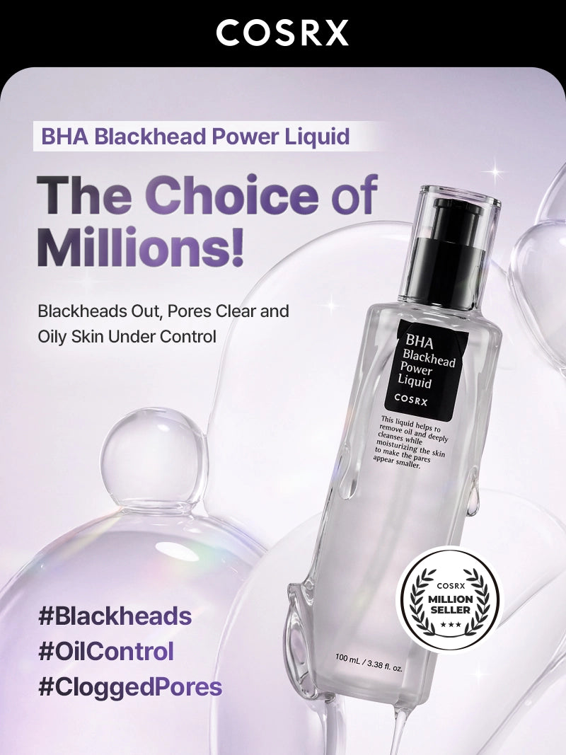 COSRX BHA Blackhead Power Liquid skincare exfoliant bottle